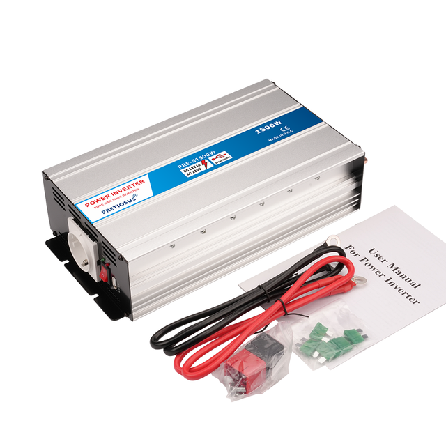 Pretiosus Inverter UPS Pure Sine Wave Power Inverter with Charger 1500W 1500Watt 12/24/48V DC AC 100/110/120/220/230/240V