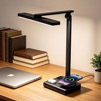 360 ° Lampe de bureau LED rotative et pliable, lumière de lecture multifonctionnelle à intensité réglable par touche intelligente pour la protection des yeux des étudiants