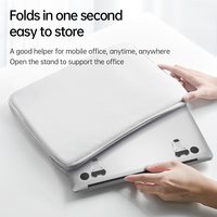 Bâton antidérapant léger invisible sur support d'ordinateur portable pliable pour ordinateur portable jusqu'à 15 pouces
