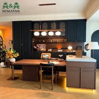 Buffet de haute qualité, meuble de salle à manger de luxe à la française avec rangement à vin éclairé par LED, OEM/ODM disponible