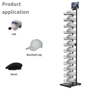 Présentoir de casquette de baseball sur pied en fil métallique à 12 niveaux personnalisable Présentoir de chapeau - Product Image 2