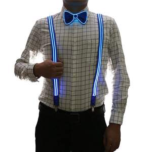Bretelles et nœud papillon LED lumineux pour <span class=keywords><strong>homme</strong></span> avec piles pour fêtes costumées d'Halloween, de Thanksgiving et de la Fête des Pères - Product Image 3