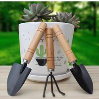 Alat Berkebun Mini Portabel Sekop Kepala Logam Sekop Tanah Alat Penggembur Tanah untuk Tanaman, Kebun, dan Bunga dengan Gagang Kayu