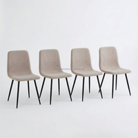 Chaise de salle à manger en tissu technique moderne, dossier incurvé, pieds en métal noir, résistante aux taches, chaise d'appoint écologique pour la maison et l'hôtel