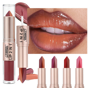 Brillo Labial y Lápiz Labial 2 en 1 de Doble Punta, Marca Privada OEM, <span class=keywords><strong>Alta</strong></span> Pigmentación, Hidratante, Larga Duración, Suave, Cosmético Labial - Product Image 2