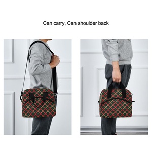 Sac isotherme portable en polyester à motif à carreaux, design tendance, fabriqué en Chine, sac fourre-tout élégant - Product Image 5