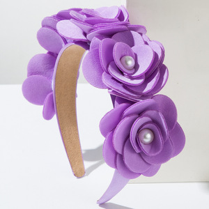 Diadema <span class=keywords><strong>de</strong></span> flores <span class=keywords><strong>de</strong></span> <span class=keywords><strong>estambre</strong></span> <span class=keywords><strong>de</strong></span> perla grande a la moda, nuevo estilo, accesorio para el cabello <span class=keywords><strong>de</strong></span> estilo callejero a la moda para vacaciones o ocasiones dulces - Product Image 3