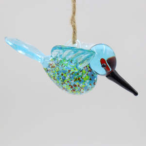 El üflemeli Murano Lampwork füzyon cam zanaat ev dekorasyon asılı Hummingbird kuş figürleri süs kanca iç için - Product Image 3