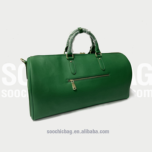 Sac de voyage <span class=keywords><strong>Soochic</strong></span> personnalisé en cuir PU vert, sac de week-end pour femmes - Product Image 6