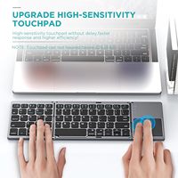 Logo kustom Travel ABS 64 tombol ramping bluetooth nirkabel Tri lipat Keyboard lipat portabel dengan Touchpad