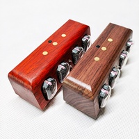 Jam Meja Digital Kayu Buatan Tangan dengan Tabung Cahaya, Tampilan Tabung Cahaya, Jam Digital untuk Meja Kerja