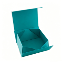 Boîte cadeau pliante turquoise personnalisée, boîte d'emballage en papier rigide pliable à fermeture magnétique, gain de place, pour vêtements, cosmétiques, bijoux