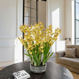 Oh Arts <b>Best</b> Selling <b>Artificial</b> Orchid Flowers Wholesale Silk Flowers Real Touch Orchid in Glass Pot for Living Room Decoration - Product Image 4