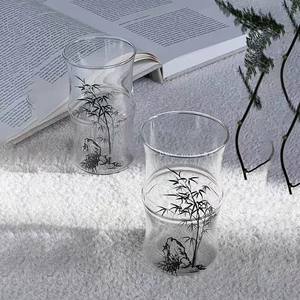 Nueva Taza de Vidrio con Diseño de Bambú y Pintura de Tinta China, Ecológica, Capacidad de 420 ml, Diseño Antiguo, Apariencia Elegante, Taza para Té - Product Image 3