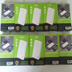 Personalizar la caja al por menor de la marca y el logotipo Real Rull 10000mha Carga rápida 100W Doble USB Blanco Powerbank - Product Image 2