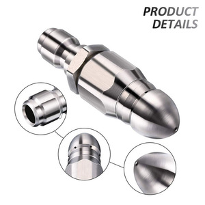 Stim High Pressure Cleaner Nozzle Stainless Steel 1/4 Quick Release Six Way Drain Cleaning - Product Image 2