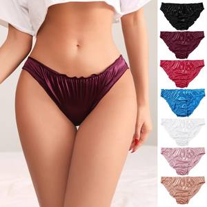 Impression de logo personnalisée, broderie, tailles plus grandes, bikini en nylon et soie, <span class=keywords><strong>tanga</strong></span>, culotte, culotte en <span class=keywords><strong>satin</strong></span> pour femmes - Product Image 3