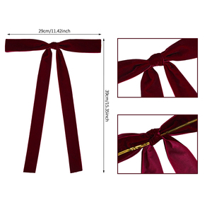 Lazos <span class=keywords><strong>de</strong></span> Terciopelo Rojo Borgoña para Decoración, Lazos para Árbol <span class=keywords><strong>de</strong></span> Navidad, Lazos para Envolver Regalos, Lazos Vintage para <span class=keywords><strong>Puerta</strong></span>, Lazos <span class=keywords><strong>de</strong></span> Terciopelo con Cierre <span class=keywords><strong>de</strong></span> Alambre - Product Image 5