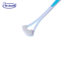 Nettoyeur de langue portable en silicone avec grattoir et brosse de nettoyage pour le traitement de l'halitose