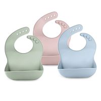 Bavoirs en silicone réglables JiaZhiLe, nouveaux bavoirs d'alimentation sans BPA pour bébés et tout-petits de 10 à 72 mois, lavables, imperméables, avec bouton