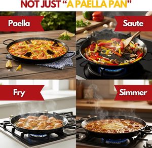 Paellera <span class=keywords><strong>de</strong></span> Acero Esmaltado OEM <span class=keywords><strong>de</strong></span> 22 Pulgadas (55 cm), Paellera Española Grande Antiadherente y Resistente a la Oxidación, <span class=keywords><strong>Precio</strong></span> <span class=keywords><strong>de</strong></span> Fábrica - Product Image 5