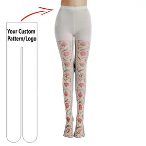 Custom Ethnic Style Printed Pantyhose Vintage Flower Pattern Base Socks Fashionable Easy To Match Silk Stockings