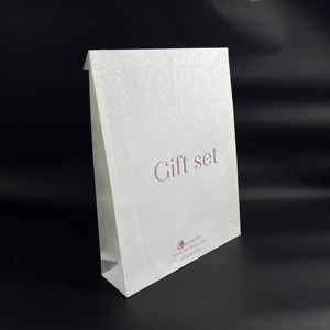 ถุงกระดาษคราฟท์สีขาวพิมพ์โลโก้เต็มใบตามสั่ง - ถุงใส่ของขวัญแบบด้าน ถุงบรรจุภัณฑ์ของขวัญ ถุงกระดาษคราฟท์สำหรับส่งของ - Product Image 1