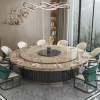Kommerzieller Luxus-Esstisch mit Runder Platte, Modernes Design mit Steinplatte & Automatischer Drehscheibe für Restaurants, Hotels und Private Esszimmer