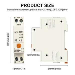 Interrupteur intelligent Wi-Fi TUYA avec coupure N+L intégrée, compteur d'énergie Smartlife, surveillance de la consommation Kwh, disjoncteur, minuterie, relais - Product Image 5