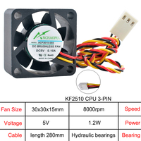 ACP3015 30mm Micro Axial Ventilateur De Refroidissement Roulement À Billes 3000rpm 3cm 30x30x15mm DC5V/12V/24V 2pin 3pin Plastique pour Usage Domestique Disque Dur