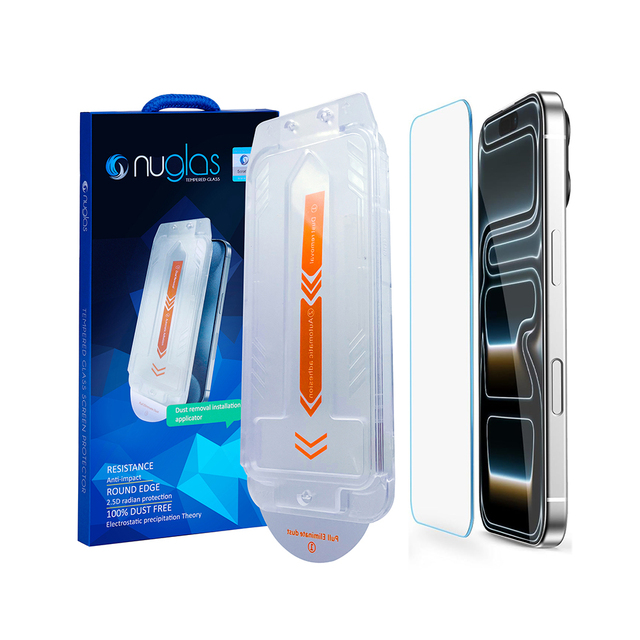 Dust Free Installation Kit Mobile Phone Screen Protector Auto Alignment 9H Clear Tempered Glass for iPhone 17 16 15 Pro Max