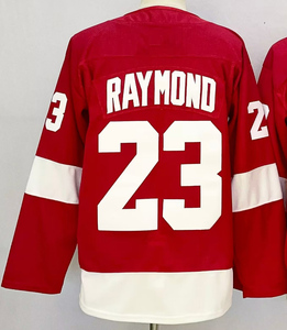 Của nam giới Đỏ 71 Dylan larkin 53 Moritz seider 9 gordie howe 88 Patrick Kane 23 Lucas <span class=keywords><strong>Raymond</strong></span> Khâu Thêu Ice Hockey Jersey - Product Image 6