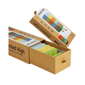 Jeu de Tour de Blocs en Bois <span class=keywords><strong>Montessori</strong></span>, Jeu de Construction Coloré, Jeu de Dominos, Jouet Éducatif Interactif pour Fêtes en Famille - Product Image 5