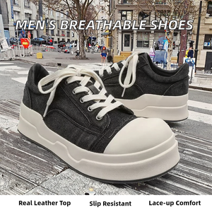 Chaussures de sport décontractées en toile respirante pour hommes, tendance mode, à lacets, antidérapantes, pour printemps, été, automne, hiver - Product Image 2