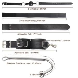 Juegos para Adultos, Esposas para Cuello, Muñecas y Cintura, Collar, Bola para la <span class=keywords><strong>Boca</strong></span>, Cinturón de Restricción, Juegos Sexuales, Cinturón de Restricción 97 - Product Image 3