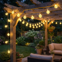 Guirlandes solaires étanches à boules de cristal blanc chaud pour jardin, patio, mariage, fête, décorations de Noël