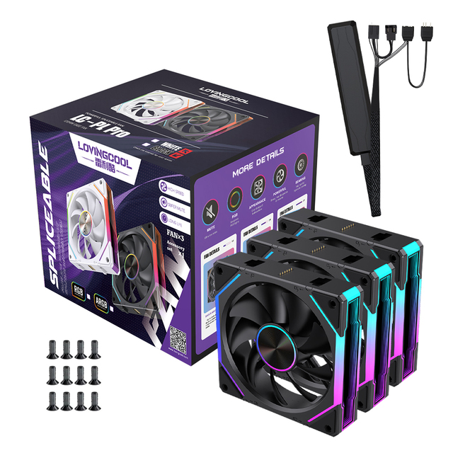 Lovingcool OEM/ODM Chassis Fan Building Block Fan Kit Infinity Mirror ARGB Gaming PC Case Cooling Fan