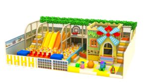 ציוד משחק מבוך קטן מעץ מקורה עם מגלשות פלסטיק למשחקי ילדים בקניונים - Product Image 2