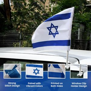 カスタマイズされたイスラエル車の旗重い旗竿セット屋外フライング広告ロゴバナー印刷 - Product Image 4