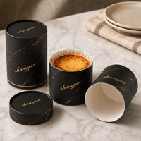 Emballage en tube de papier kraft écologique de qualité alimentaire certifié PPWR, boîte à dessert personnalisée, boîte cylindrique pour gâteau au fromage pour boulangerie