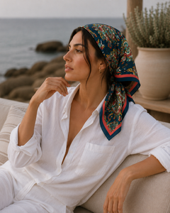 European American Breathable Silk <b>Square</b> <b>Scarf</b> Women Adult Digital Print Reversible Pattern Fashion All Seasons Daily Wear - Product Image 6