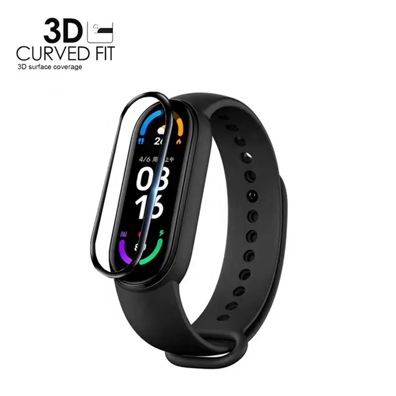 3d screen protector for smart band full cover glass protector protection case for xiaomi mi band 6 band