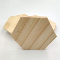 Plaque hexagonale en bois de pin vierge pour étiquettes
