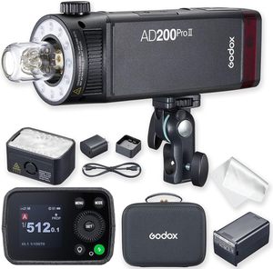 Flash de poche <span class=keywords><strong>Godox</strong></span> <span class=keywords><strong>AD200Pro</strong></span> II 200Ws avec pack déclencheur X3, Speedlite TTL HSS pour Canon Nikon Sony Fuji, 500 éclairs pleine puissance - Product Image 1