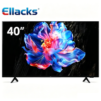 Téléviseur intelligent LED LCD Ultra FHD WIFI 40 pouces sans cadre, certifié CE CB, Android Google, 2G+16G, vente en gros d'usine Ellacks, disponible en 50, 65, 75, 85, 98 pouces