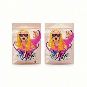 Pochette en feuille de mylar personnalisée sacs en plastique sac plat à trois joints latéraux avec fenêtre étanche à l'humidité et aux odeurs pour les aliments pour animaux de compagnie et les emballages de sucre - Product Image 3