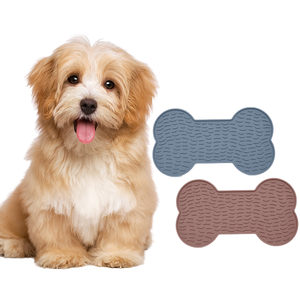 Waterproof Silicone Bone Shaped Dog Feeding Mat Cat Food <b>Bowl</b> Placemat Paw Print <b>Puppy</b> Water Tray Pad - Product Image 1