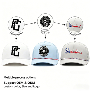 Nouvelle Casquette de Baseball Formelle de Golf pour Papa en Polyester Imperméable à 5 Panneaux avec Logo Personnalisé en Caoutchouc PVC Découpé au Laser et Perforé - Product Image 2
