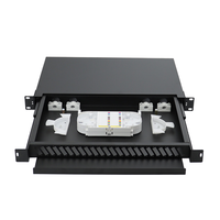 Panel Patch Fiber Optik 1U FTTMAX DX-FX-OPP-D-24-SCD FTTH Jaringan GSM SC/APC LC Rak Mount ODF