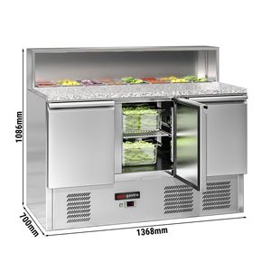 GGM Gastro Saladette ECO Prep <b>Table</b> Cooling-1368mm-Triple Doors-Stainless Steel Top-Temperature Range +4C +10C-Energy - Product Image 2